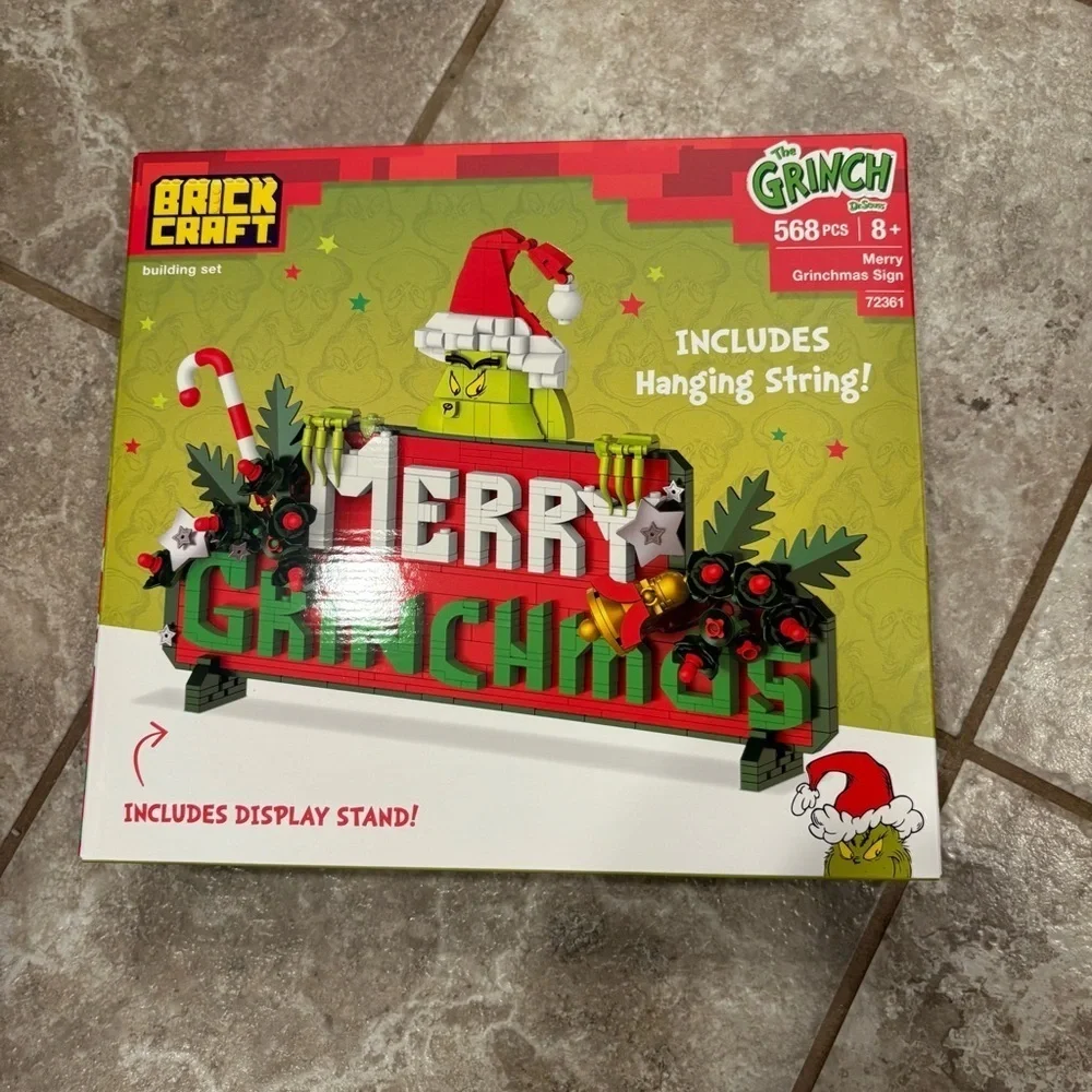 Dr. Seuss Brick Craft Merry Grinchmas Sign Building Set NEW Grinch Christmas